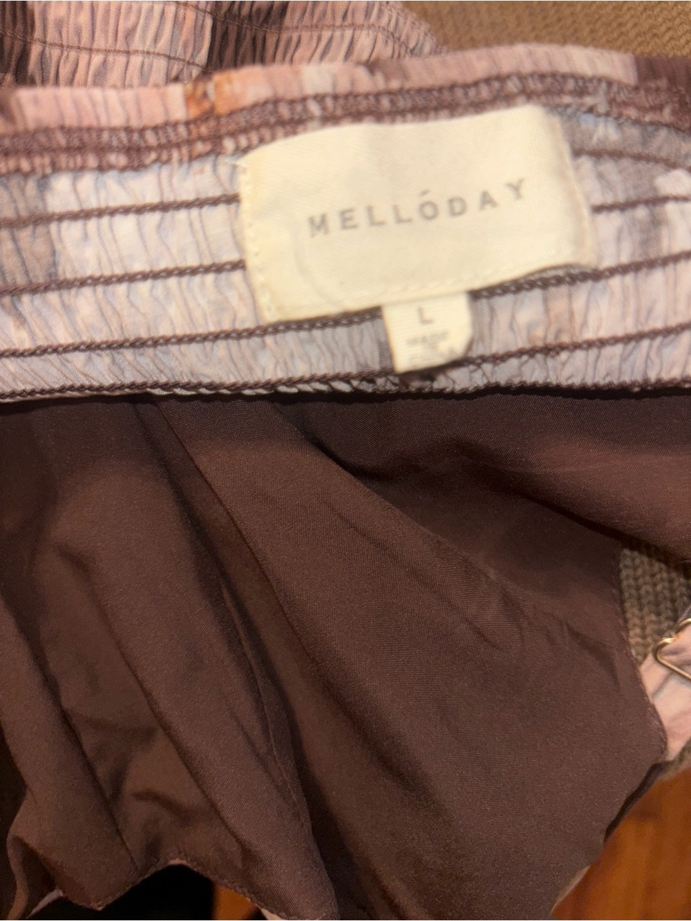MELLODAY Black Midi Dress with Taupe Floral Print - Picture 4 of 4